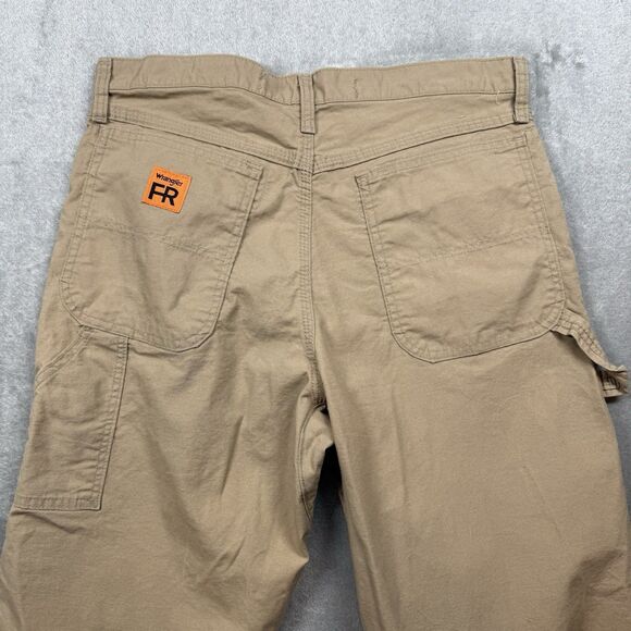 Wrangler Advanced Comfort Jeans Men’s 33x34 Tan Cotton Fire Resistance Carpenter - Picture 4 of 12